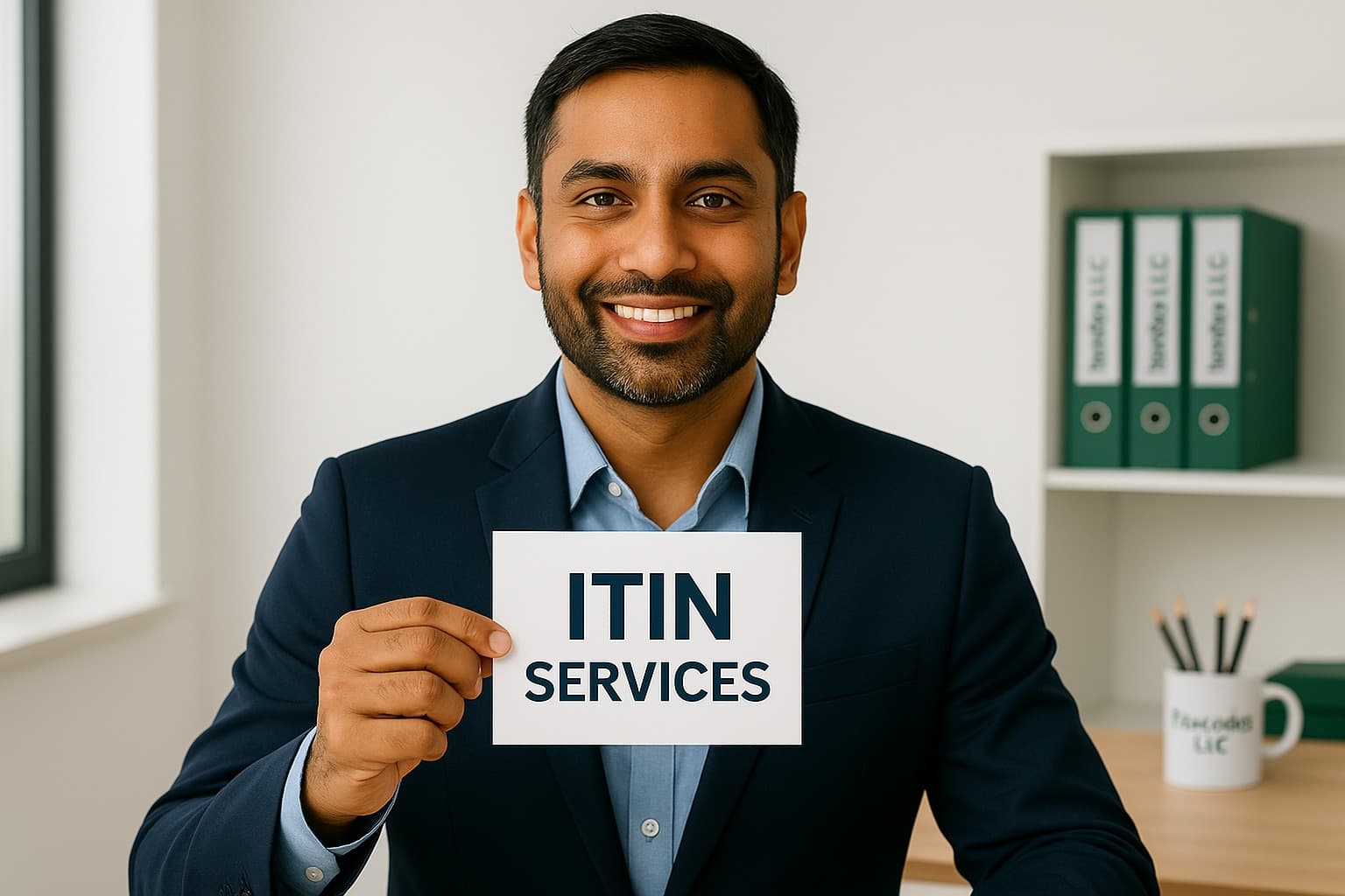 Financial consultant working at her desk